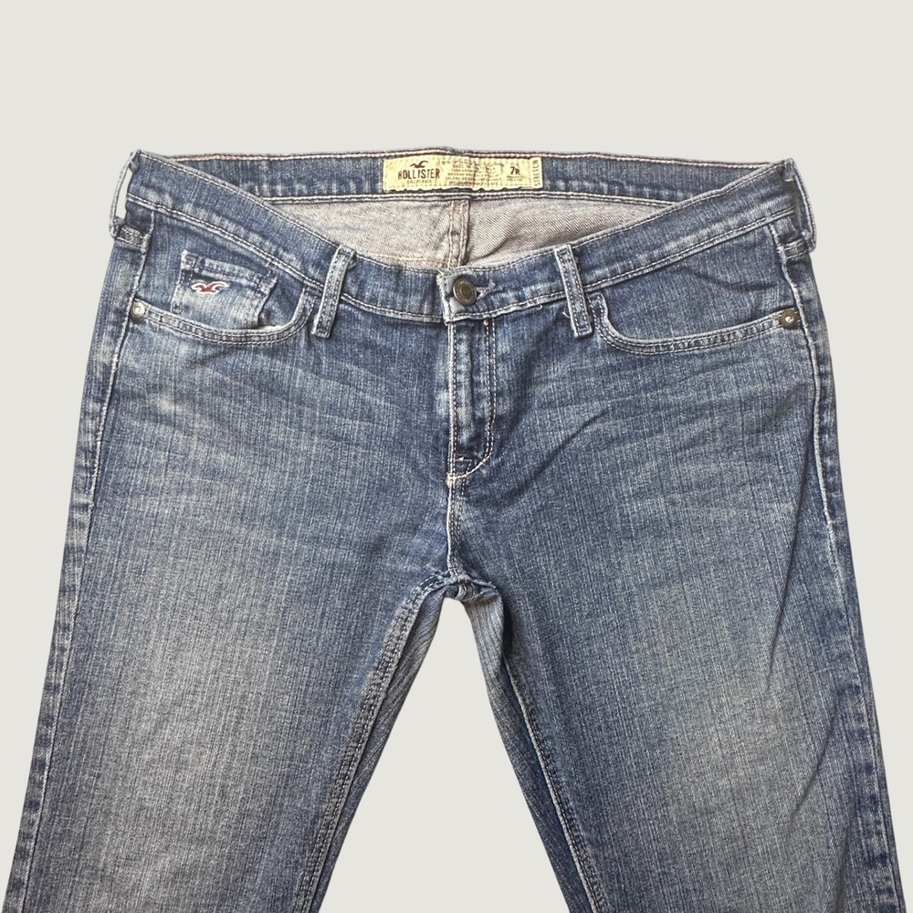 Hollister Jeans Womens 7R Bootcut Blue Wash Stretch Low Rise Denim 3X1388 Y2K